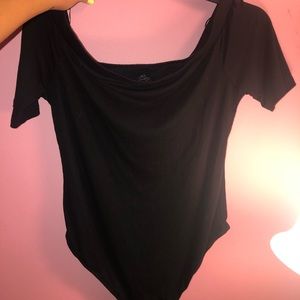 Black off the shoulders bodysuit from Ambiance